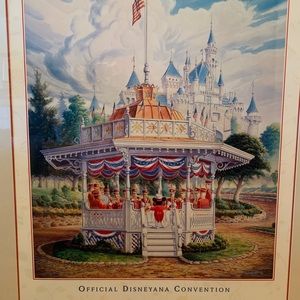 Disney Disneyland Gazebo Bandstand Litho - Signed, New